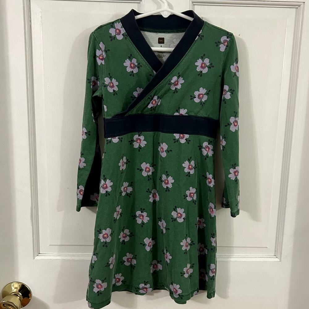 Tea Collection Green Floral Wrap Dress - Size 6